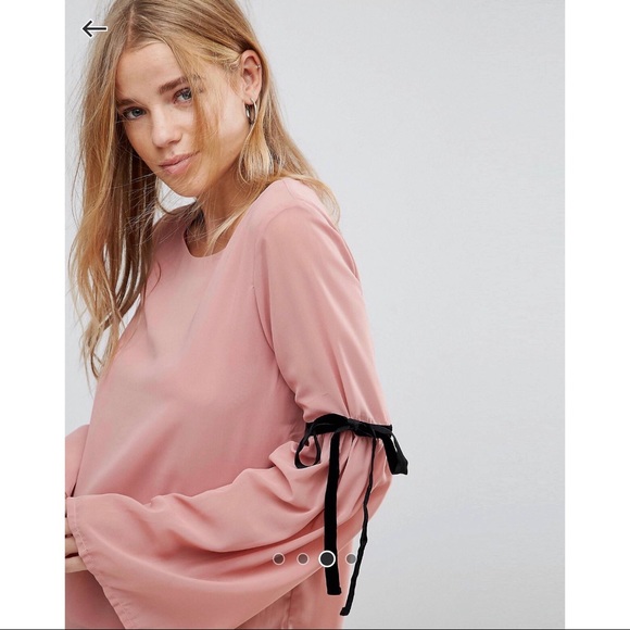 ASOS vero moda pink tie sleeve top - Picture 6 of 8